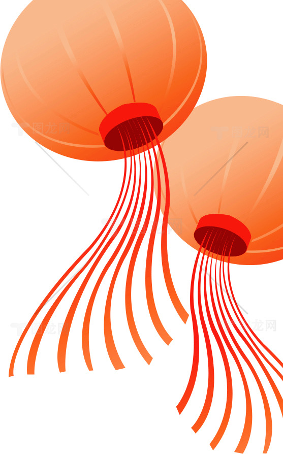 红色灯笼插画素材 - 传统中国节日装饰图片