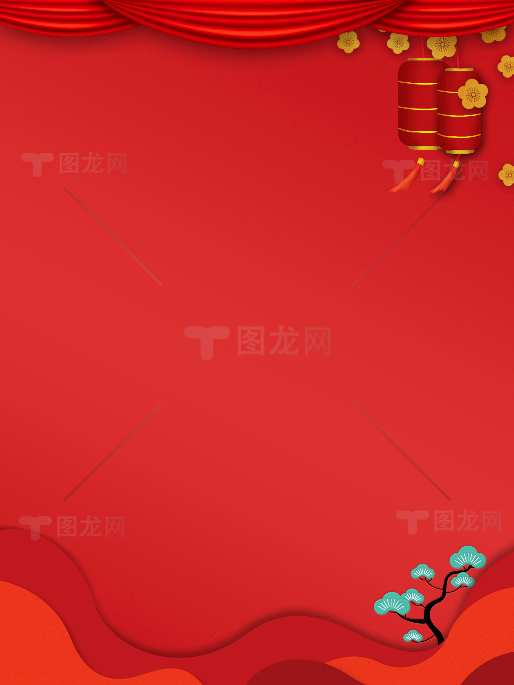 春节红色喜庆主题背景图片素材