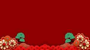 中国风红色背景中式花纹装饰图片