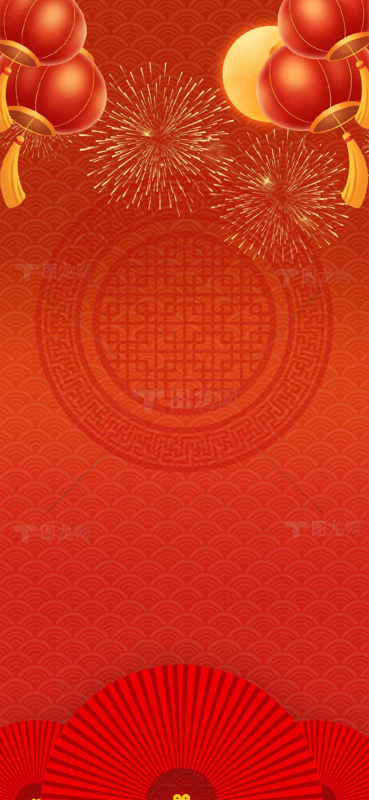 春节红色背景图片素材