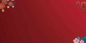 中国传统大红色花卉装饰背景图片