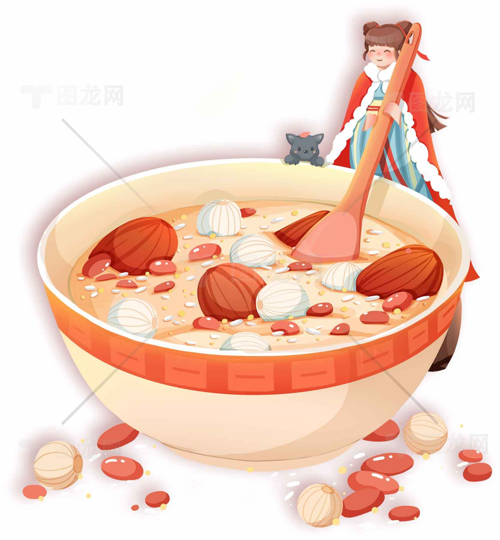 腊八粥插画：传统节日美食与文化素材