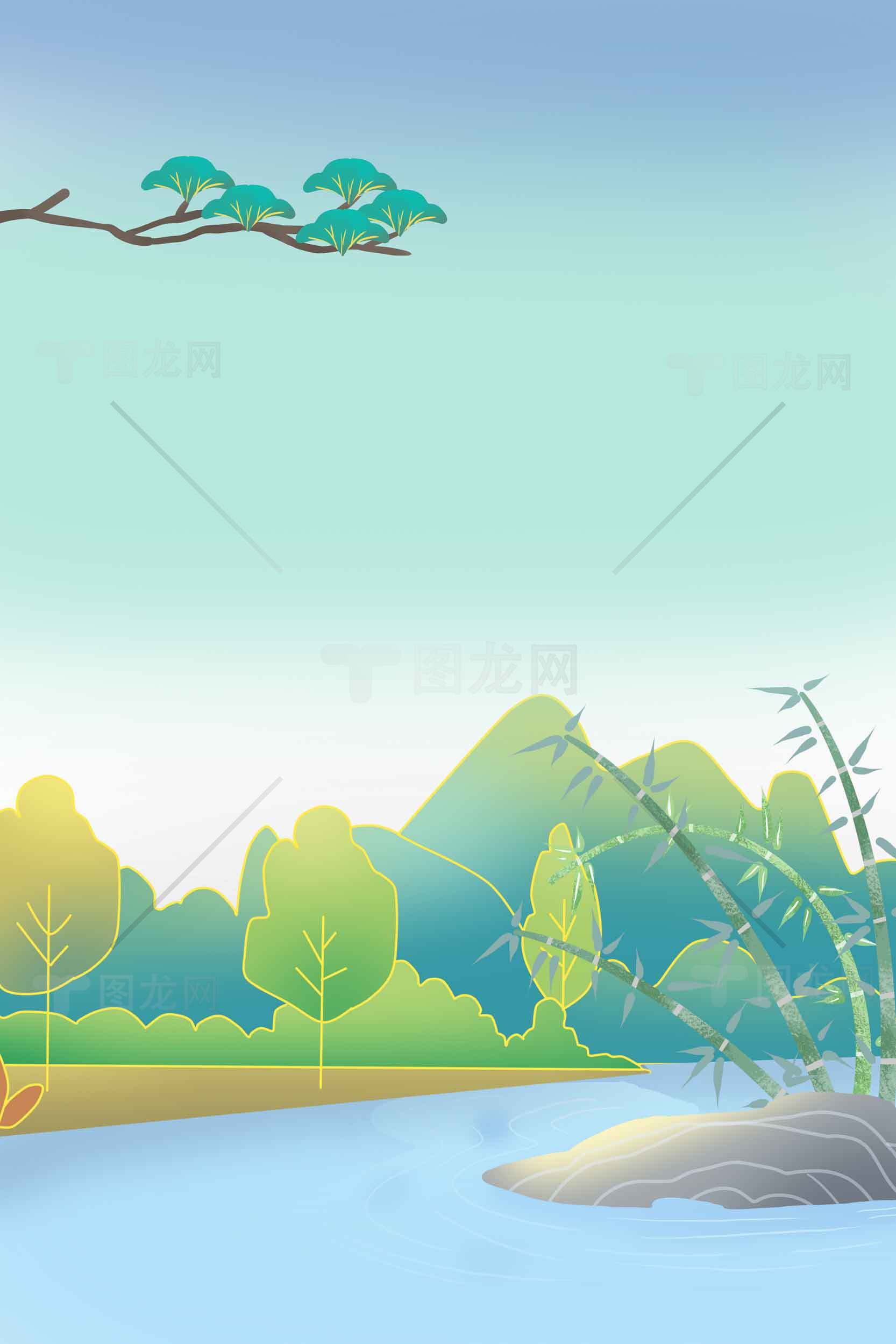 自然风景高清插画背景图片精选合集素材