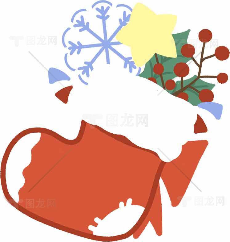 圣诞节红色袜子插画设计素材