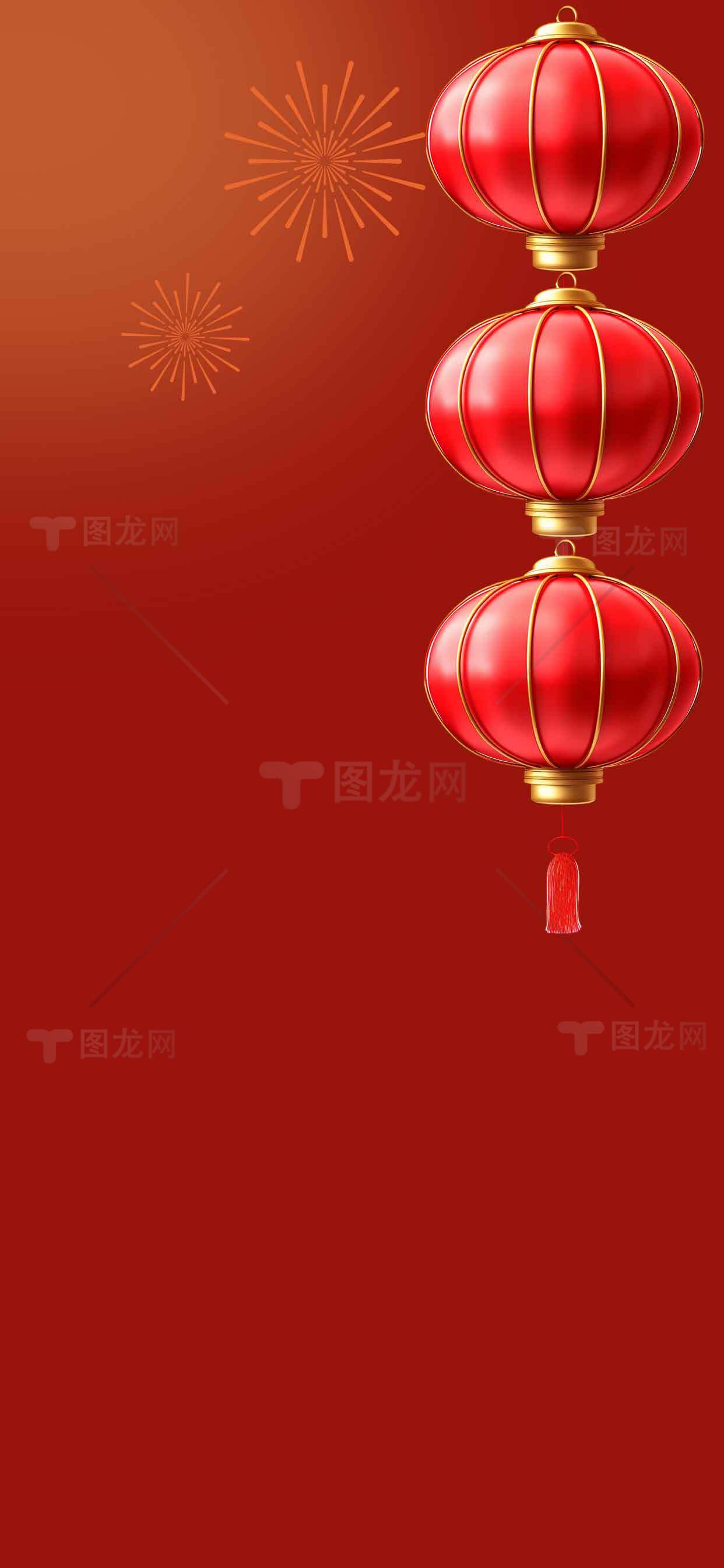红色中国灯笼新年背景图片素材