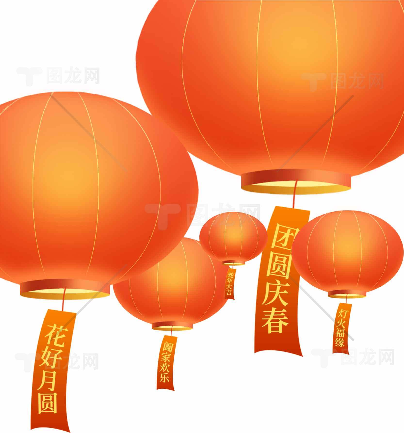 春节红灯笼图片-团圆庆春主题设计素材