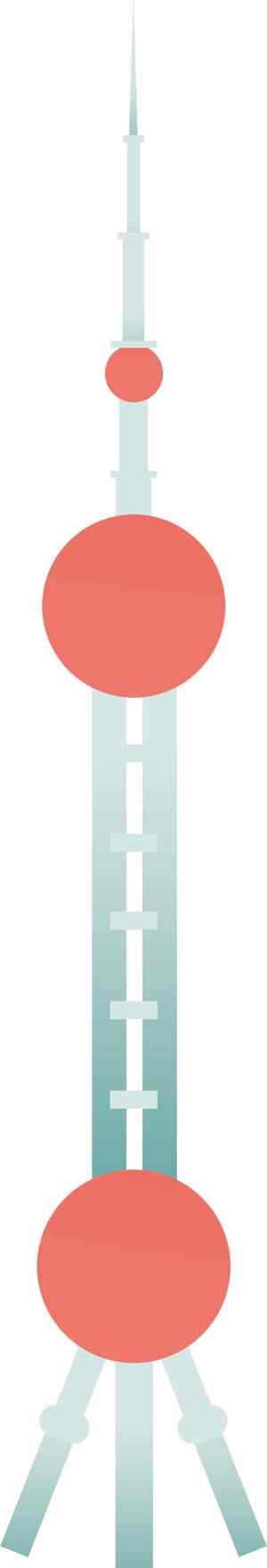 东方明珠塔简约插画设计