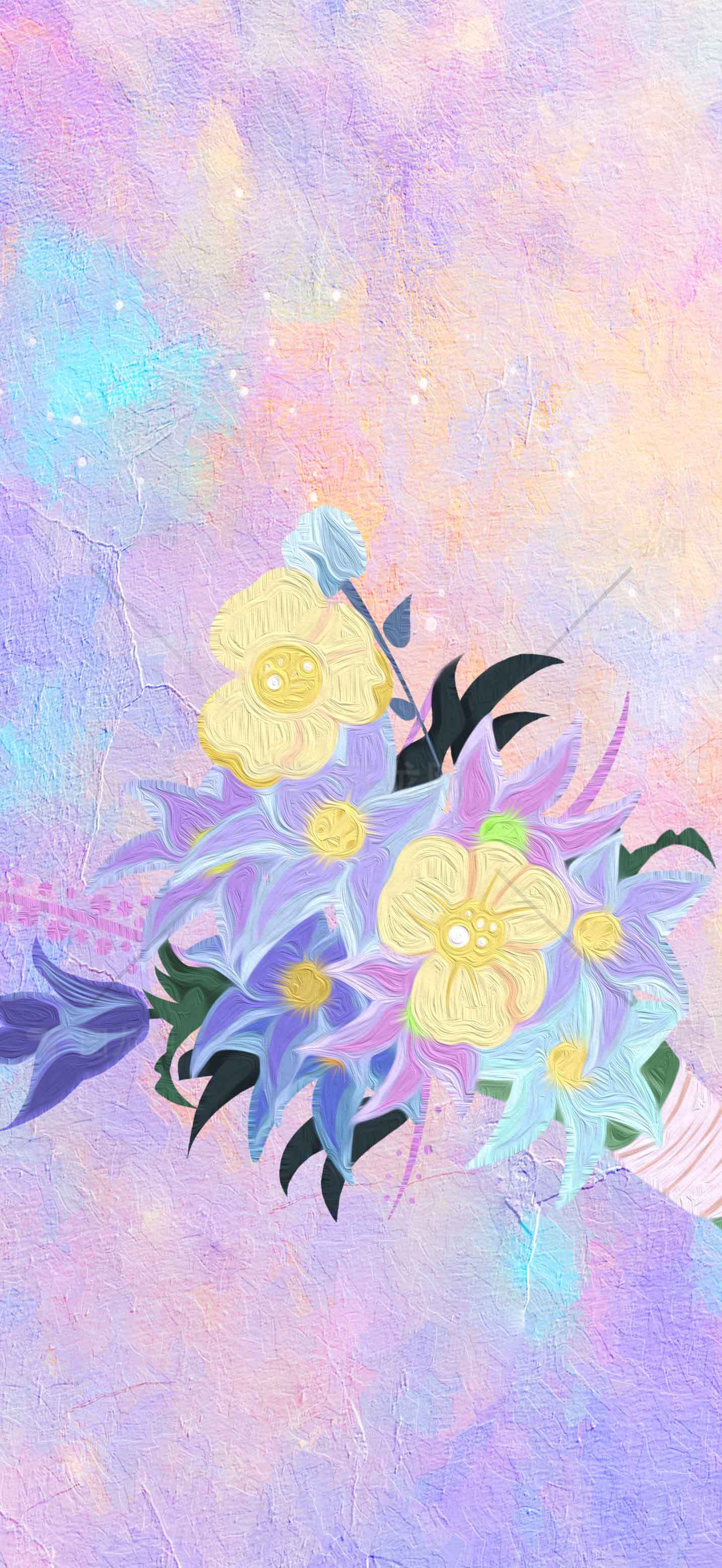 精美手绘花卉背景素材图片