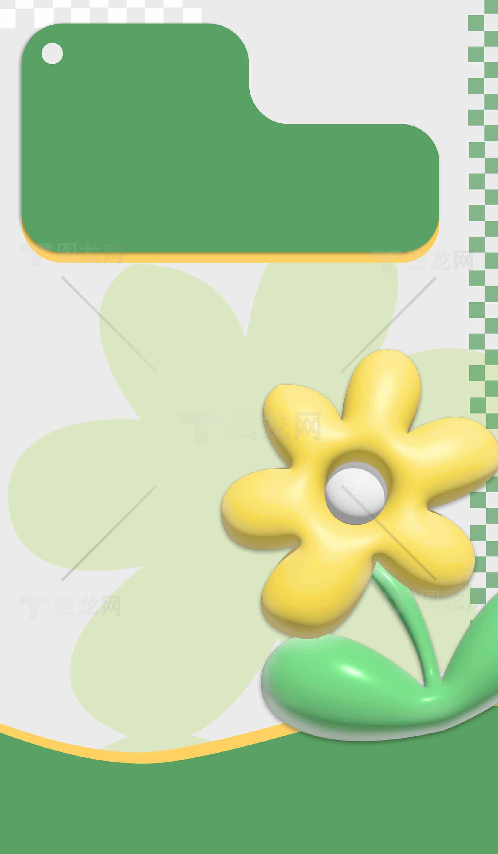 绿色与黄色花朵背景设计图片素材