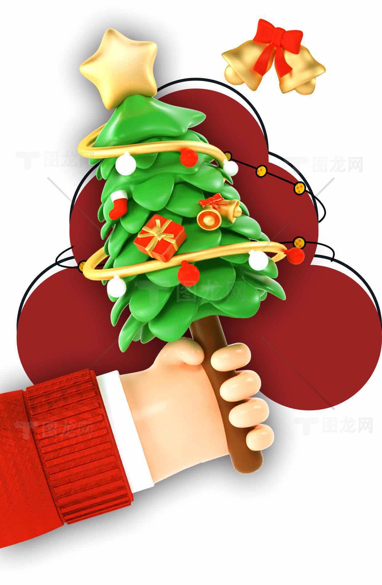 圣诞节手工圣诞树装饰图片素材