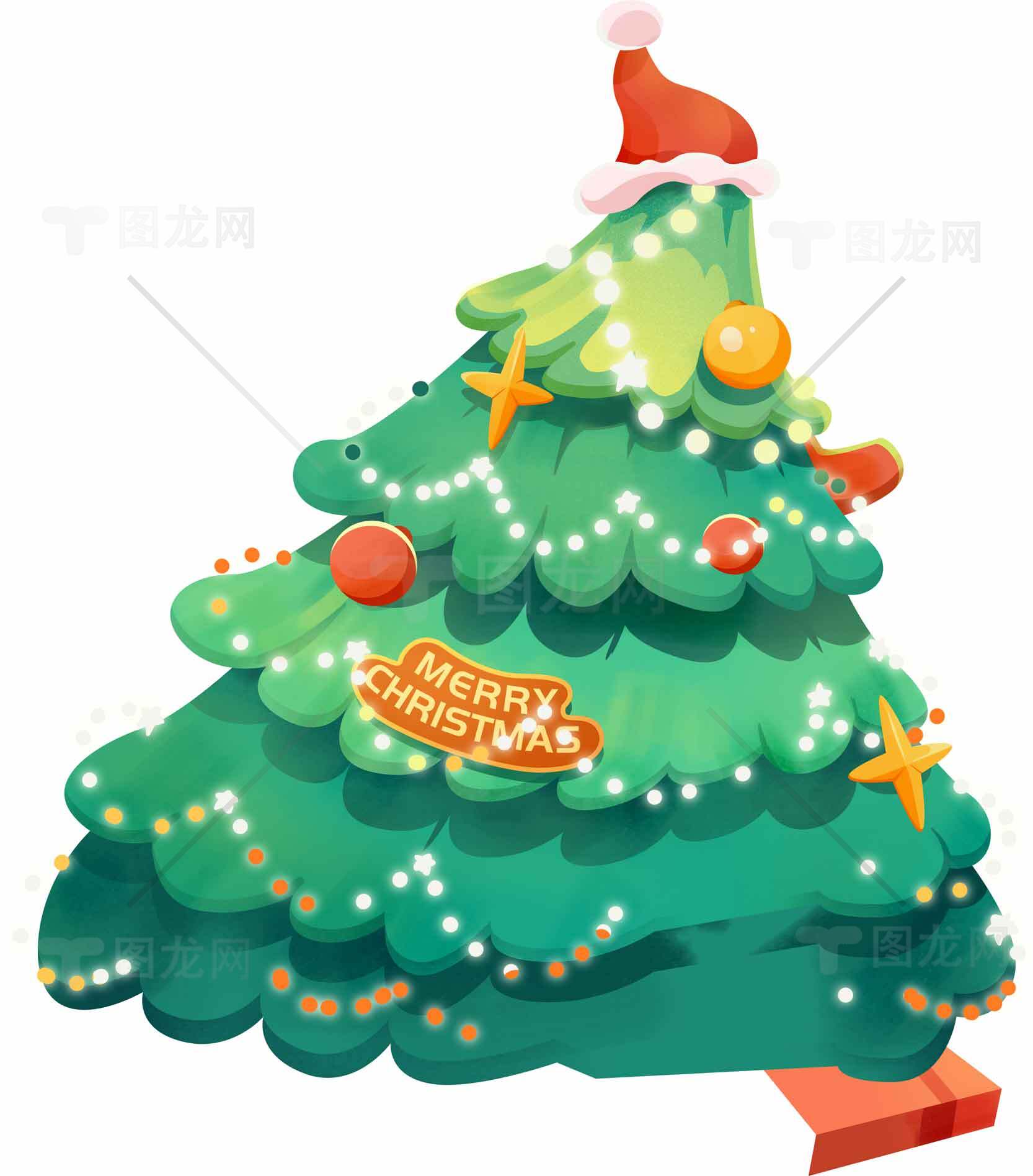 圣诞树装饰图片 - 节日氛围与圣诞快乐素材