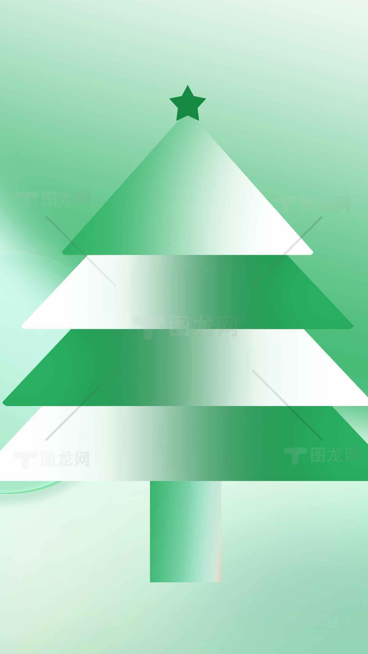 简约绿色圣诞树背景图片素材