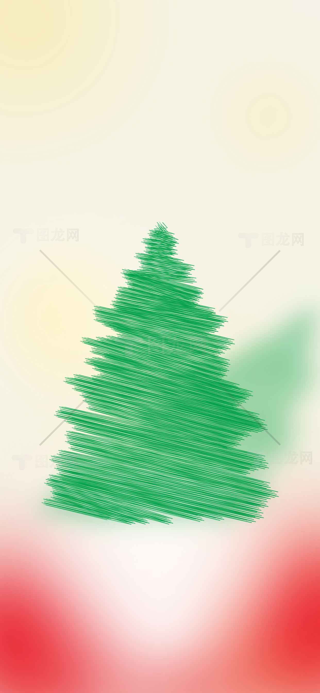 手绘圣诞树简约风格图片素材