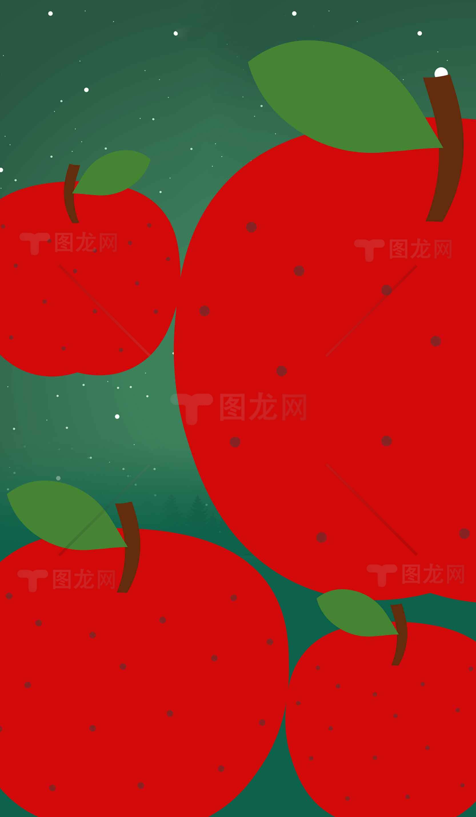 红苹果插画背景图片素材