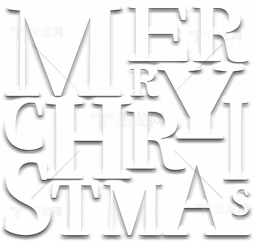 简约白色圣诞节文字设计图片素材