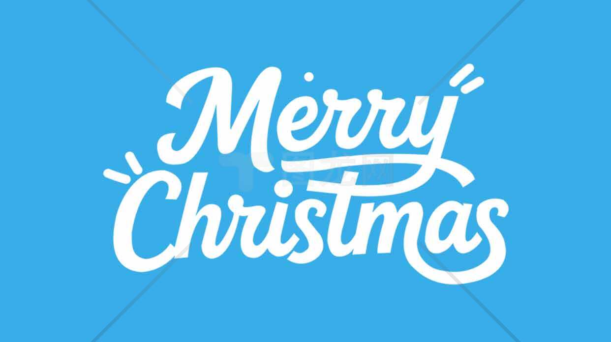 简约蓝色背景圣诞节祝福图片素材