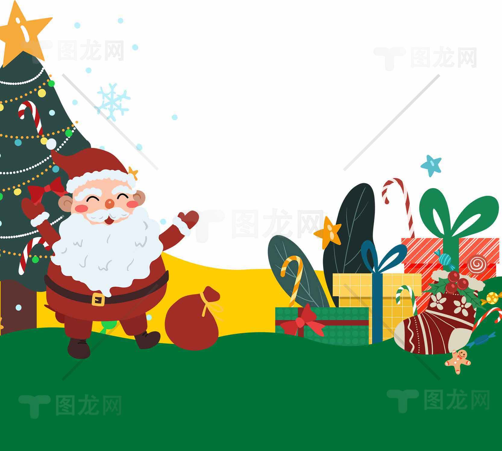 圣诞节装饰与礼物背景图片素材