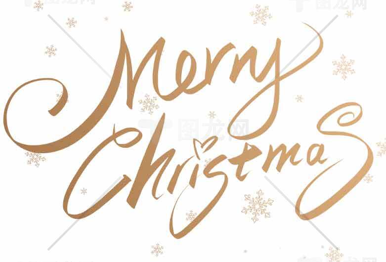 优雅金色圣诞节手写字体设计图片素材