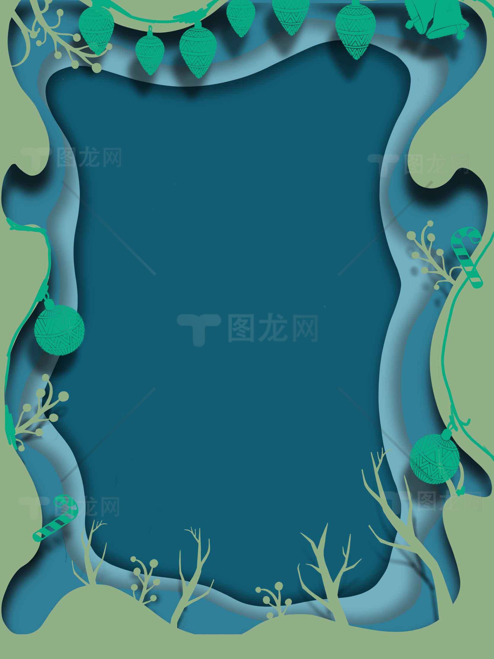 绿色自然风格边框背景图片素材