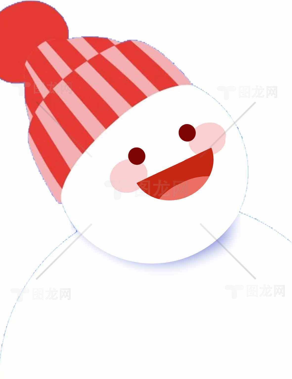 可爱雪人插画图片-冬季节日主题素材