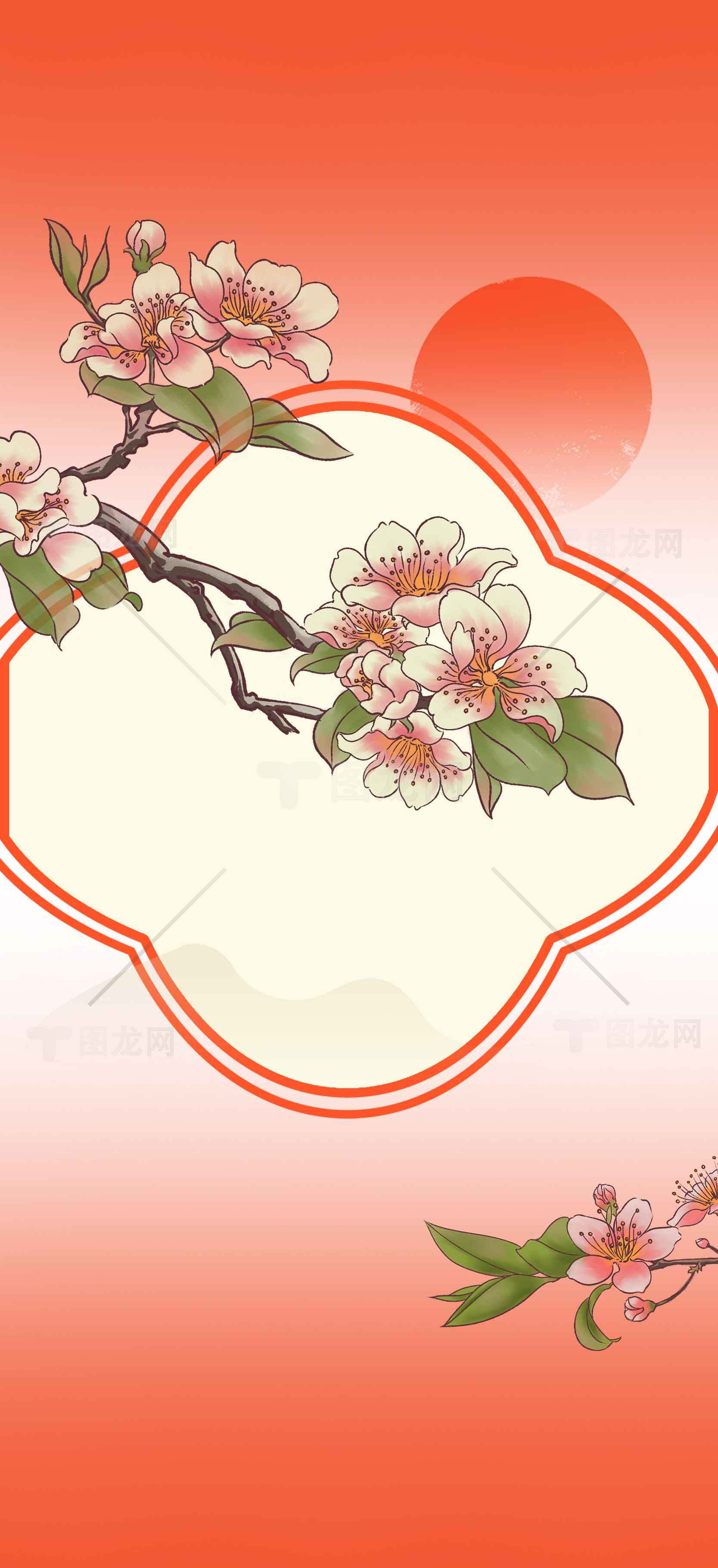 春日桃花背景图片设计素材