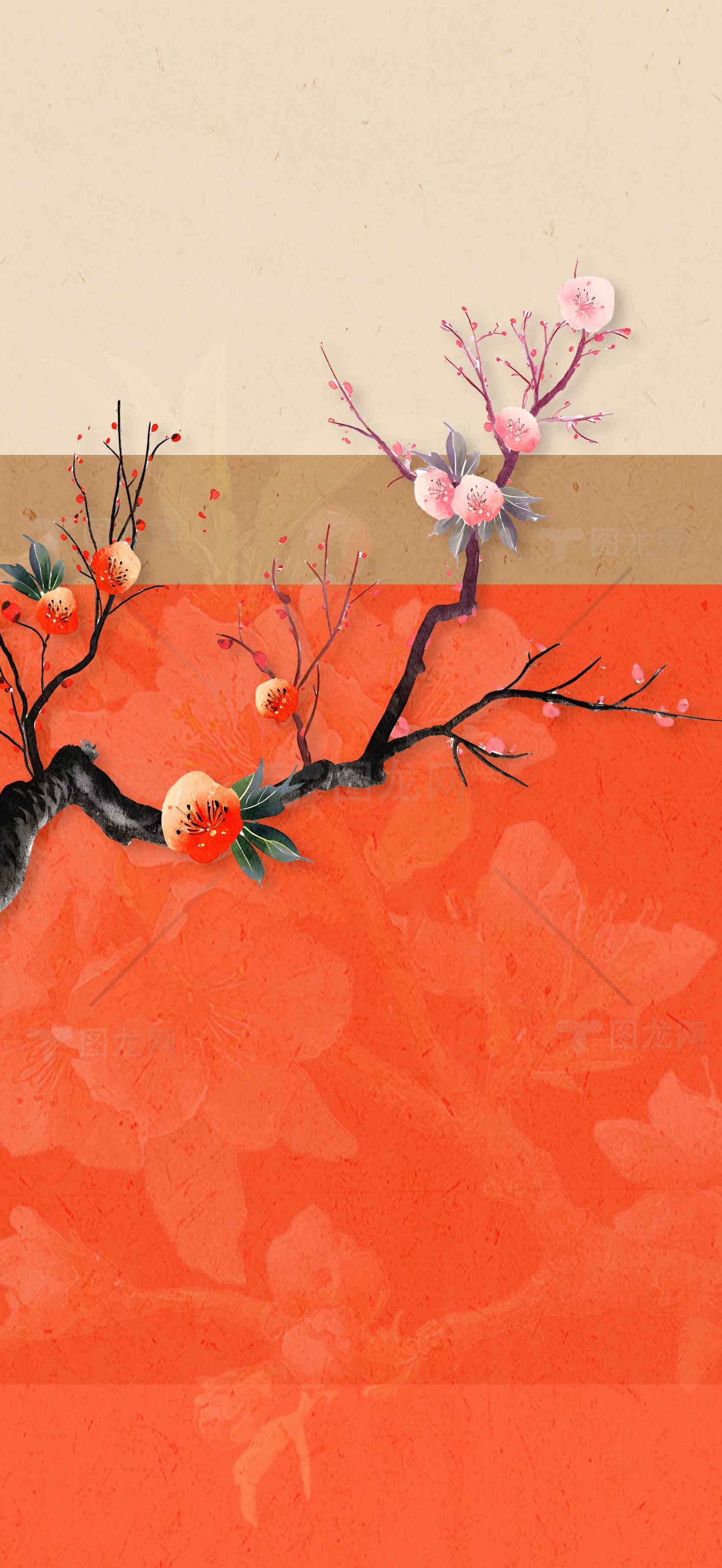 中国风梅花背景高清图片下载素材