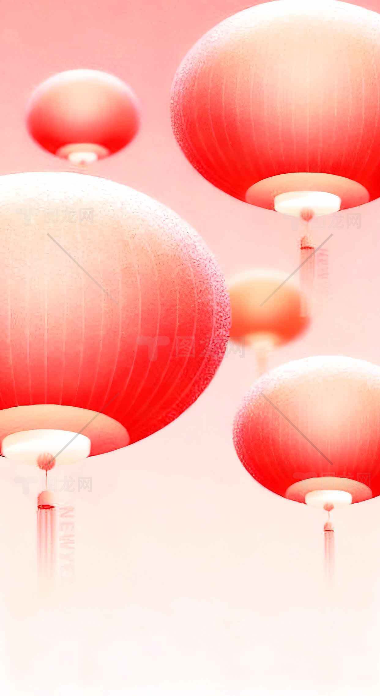 红色灯笼背景图片——中国传统节日装饰素材