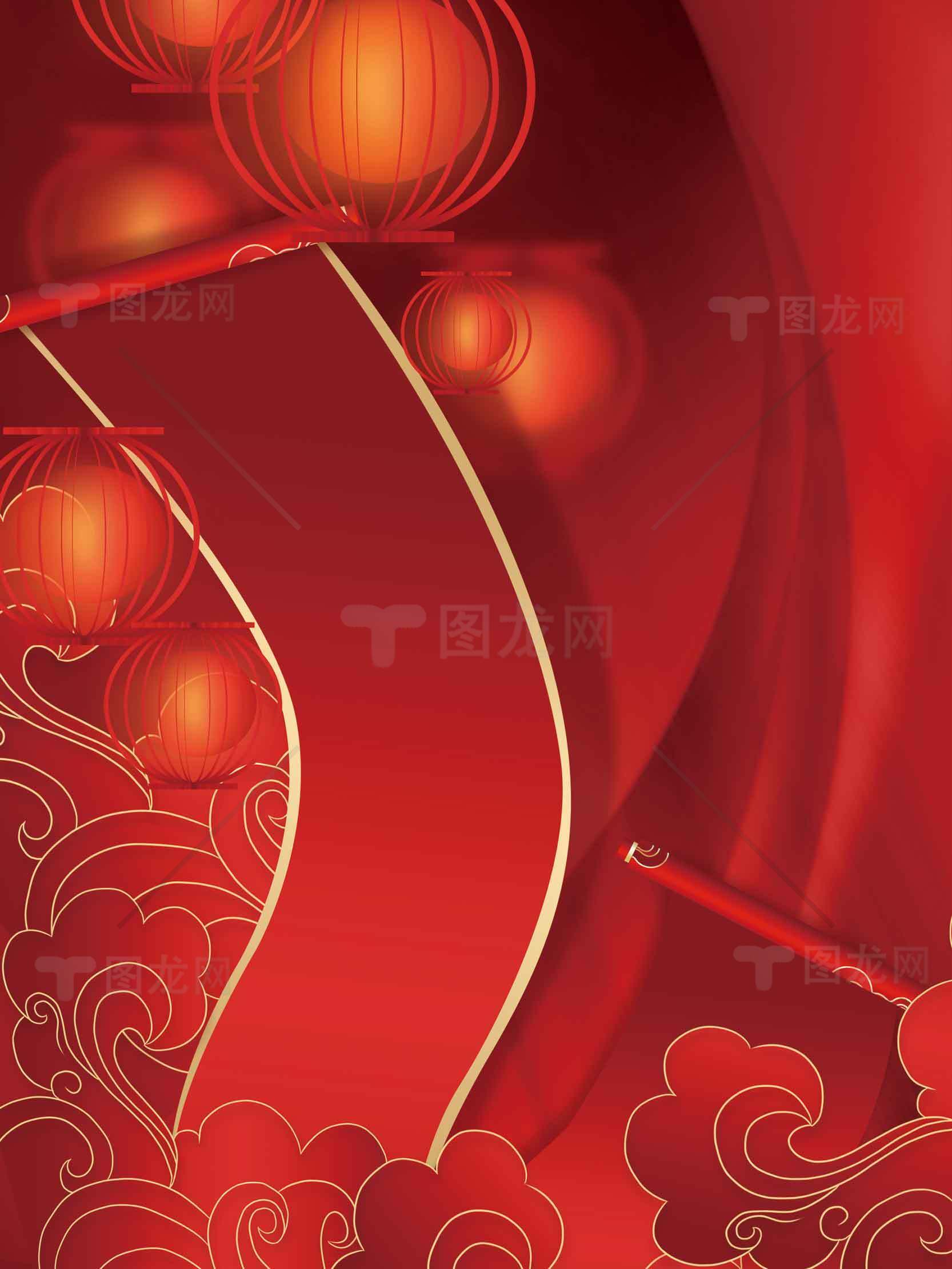 中国红色灯笼背景图片设计素材