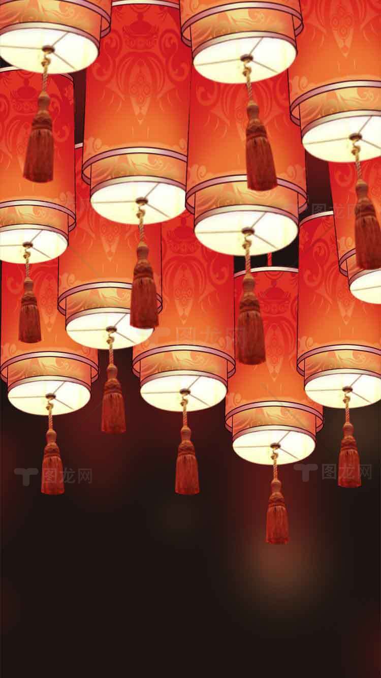 中式红色灯笼装饰图片 | 传统节日氛围素材