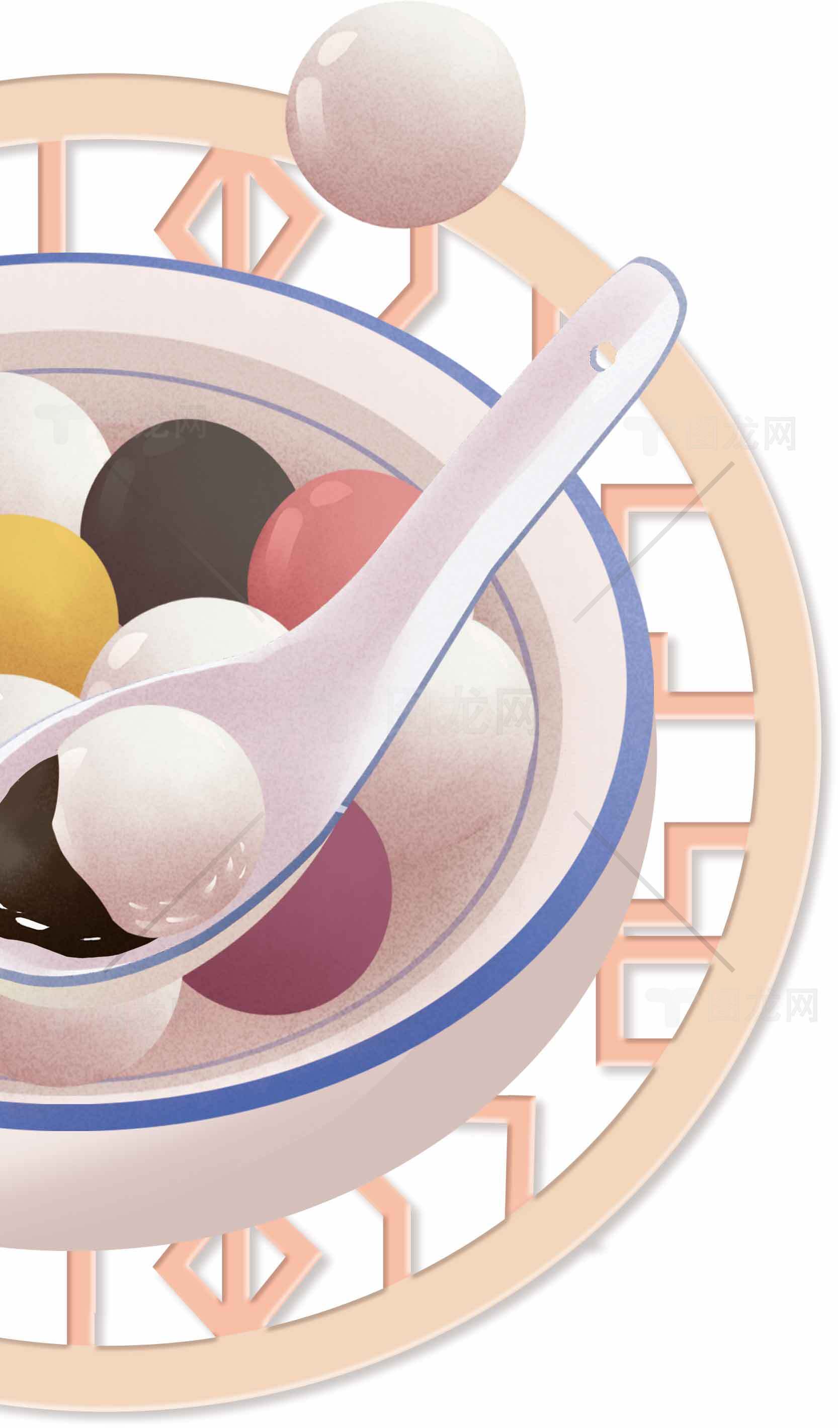 元宵节汤圆插画图片 | 传统节日美食设计素材