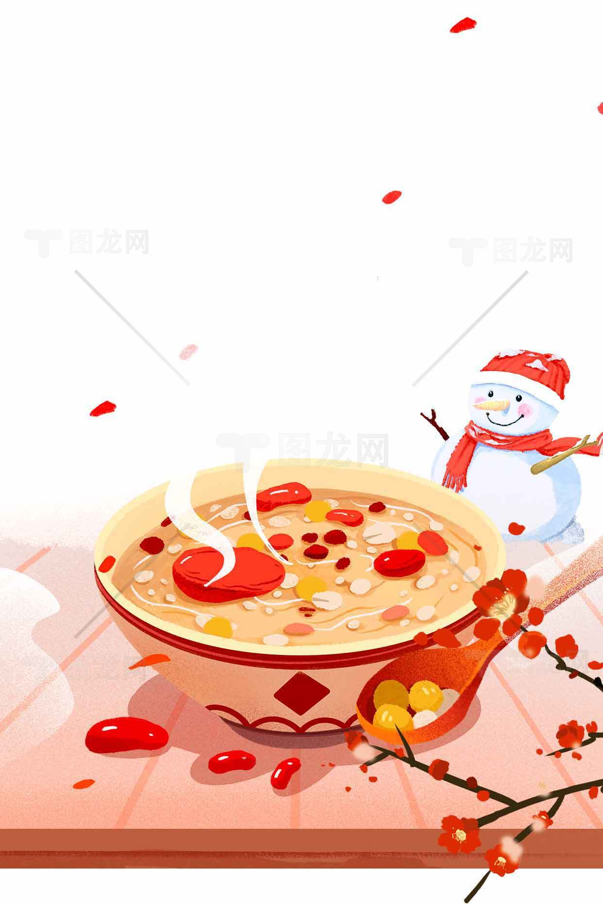 冬季养生美食：腊八粥的温暖时光素材