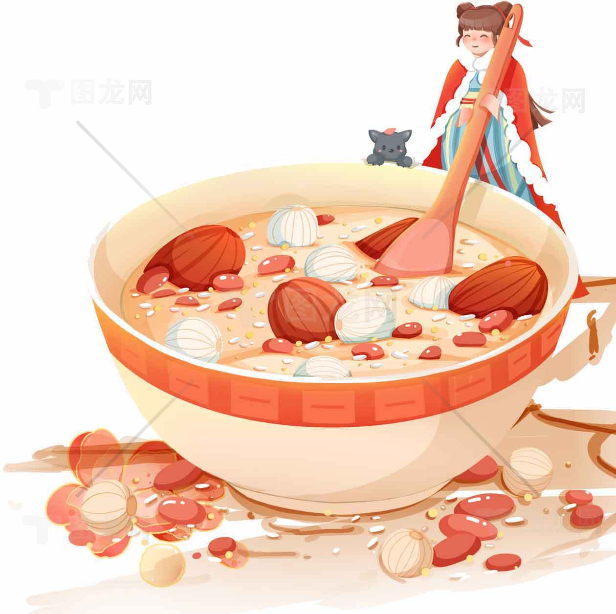 元宵节传统美食插画设计：汤圆主题创意素材