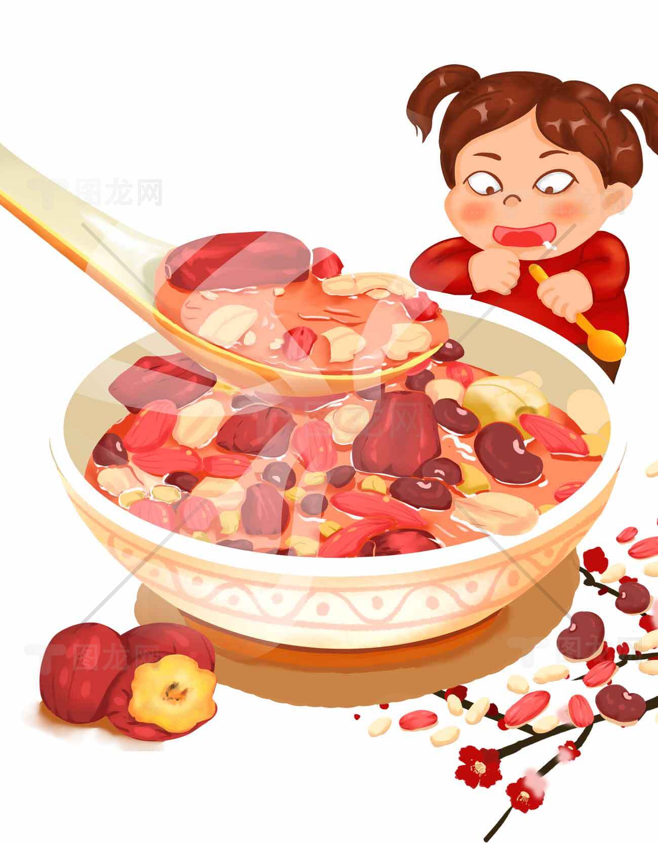 元宵节传统美食红枣汤圆插画设计素材