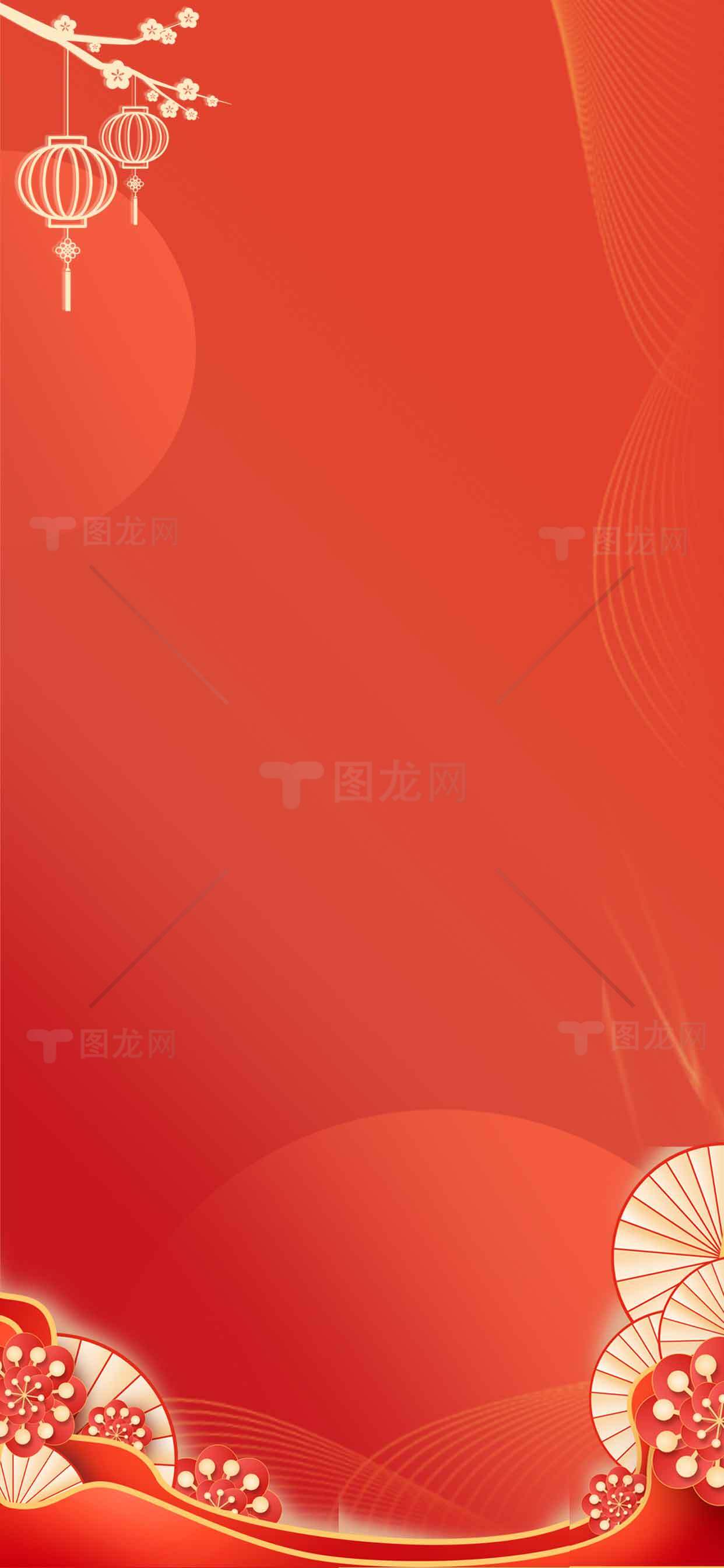 中国风红色背景图片素材-喜庆新年设计模板