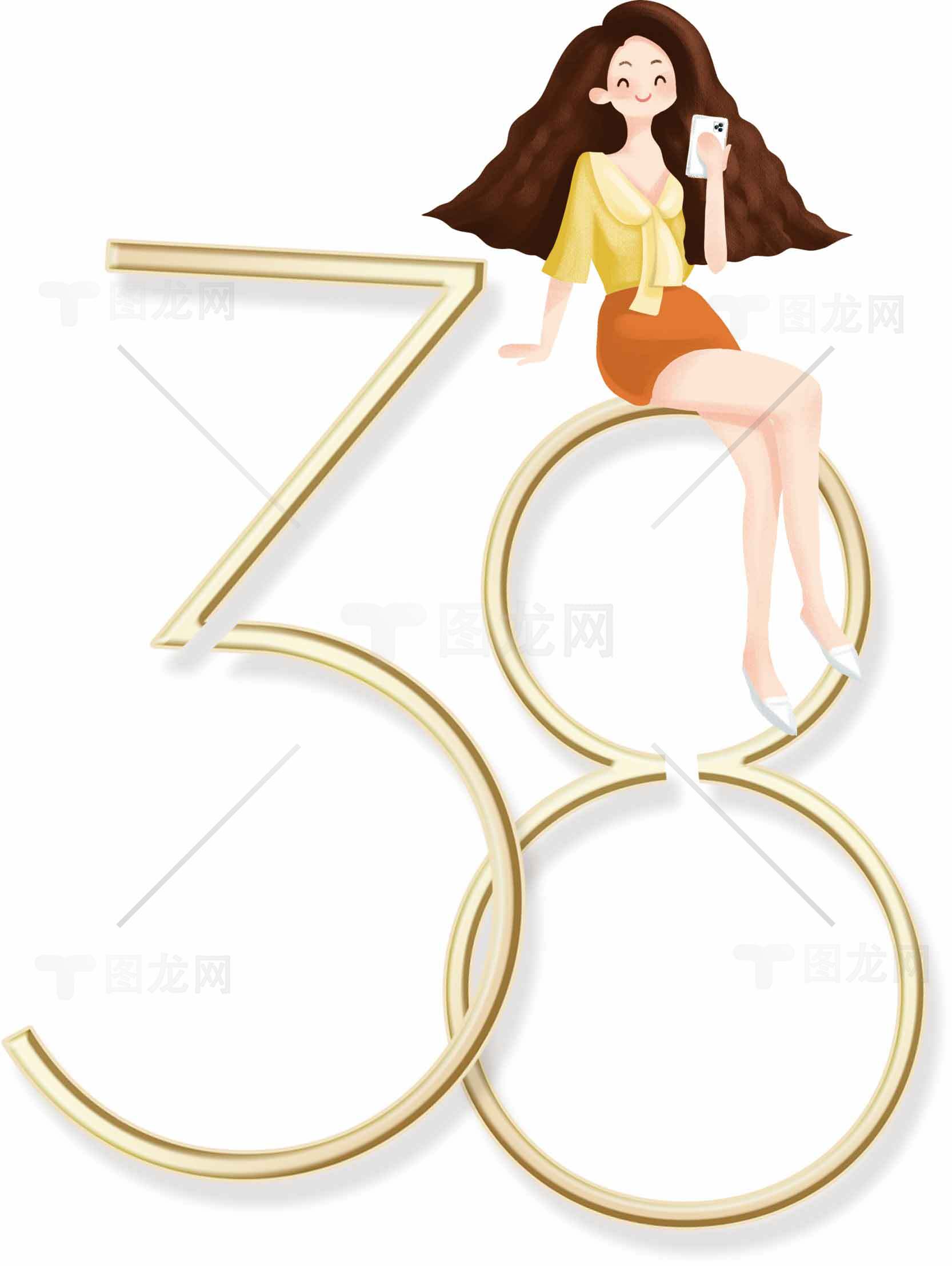 38妇女节插画设计图片素材