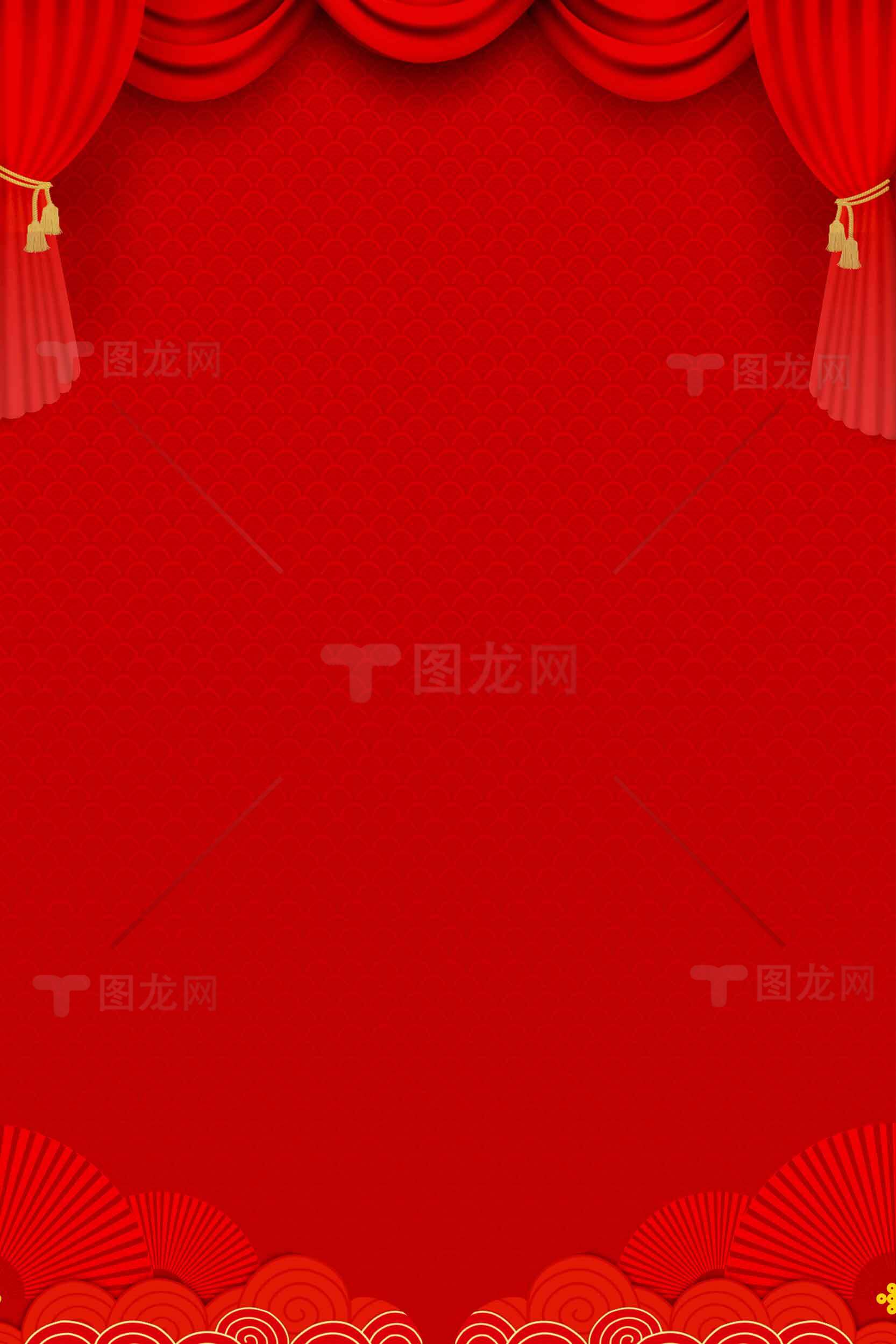 喜庆红色背景图片 | 新年节庆设计素材