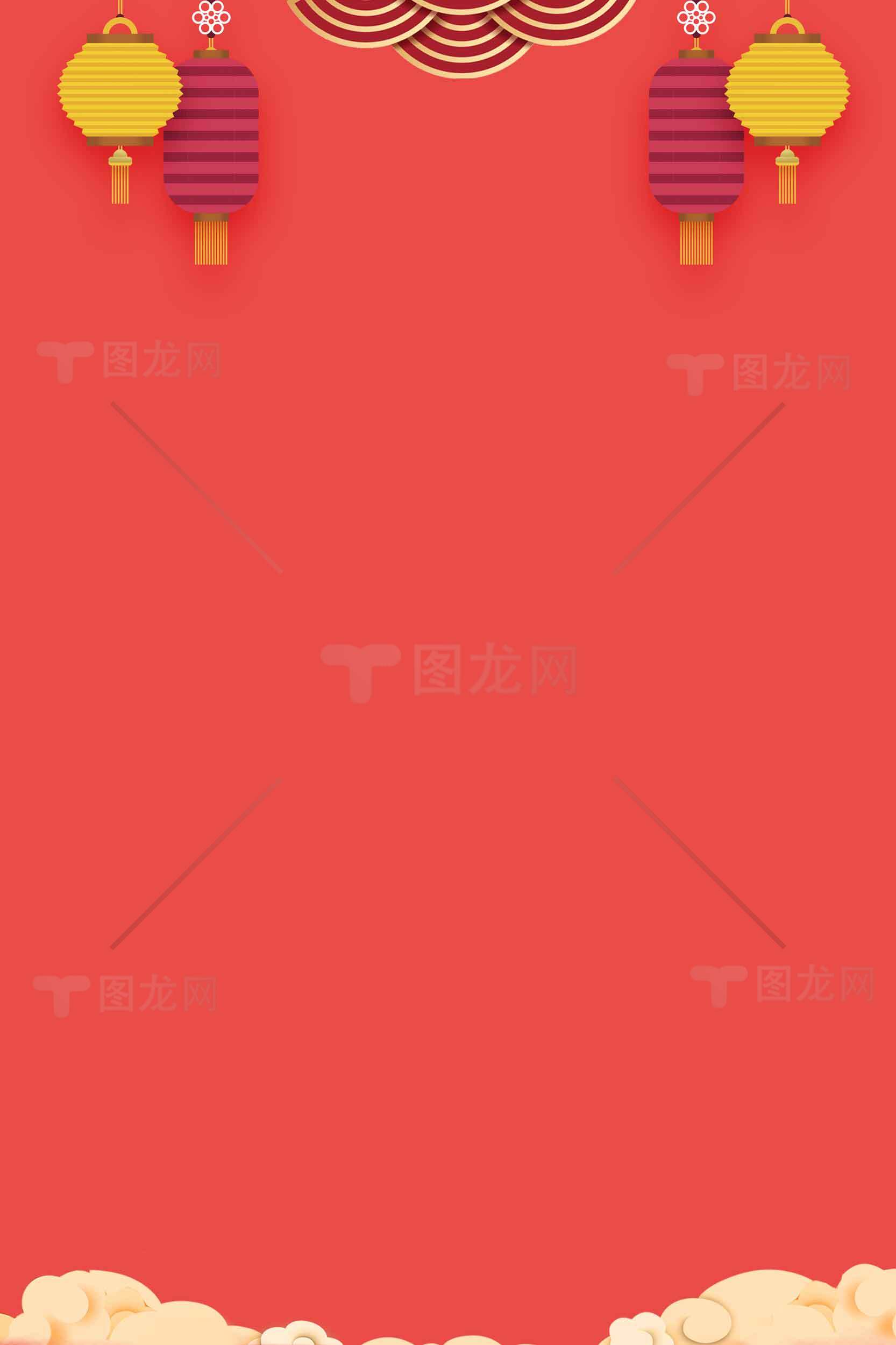 中国风红色灯笼背景图片素材