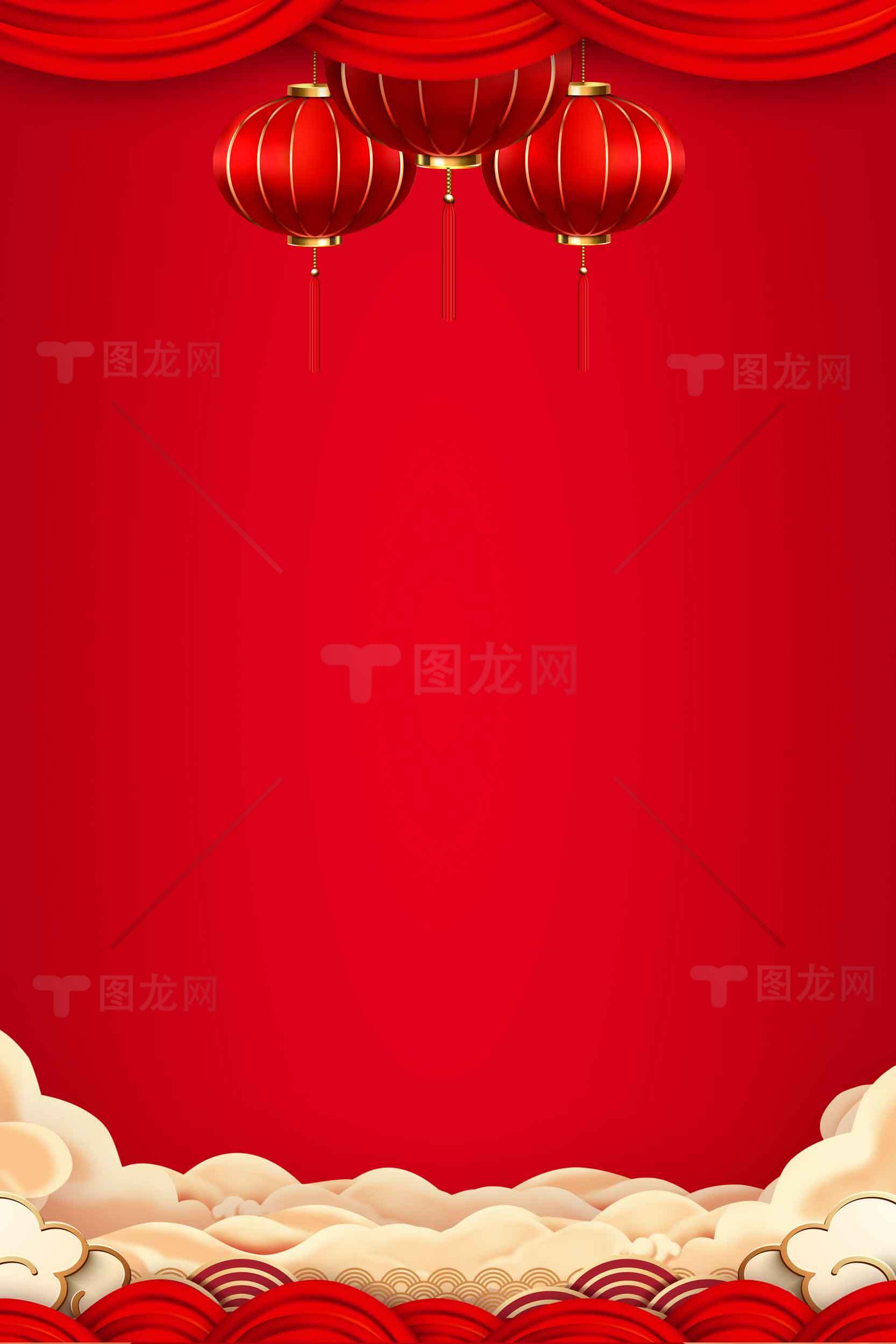 中国风红色灯笼背景图片素材