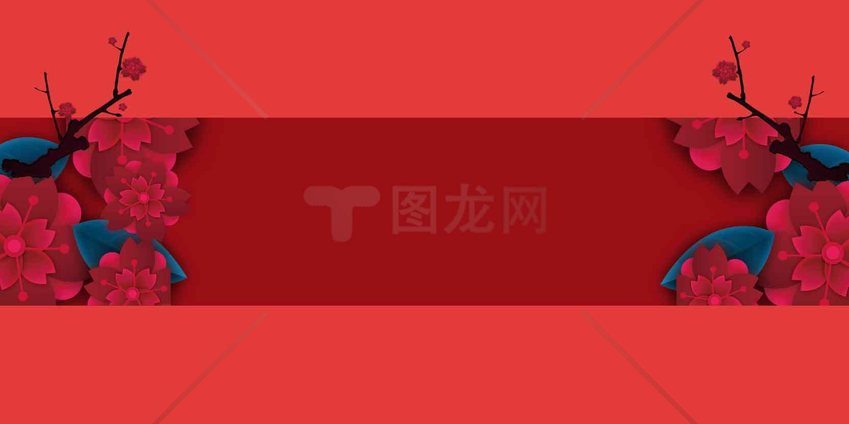 红色主题花卉背景图片设计素材