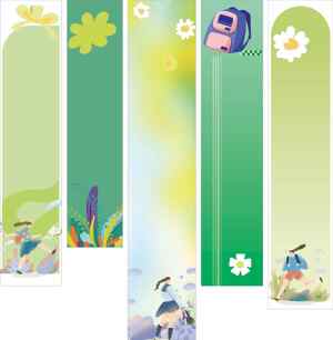 清新绿色书签设计图片