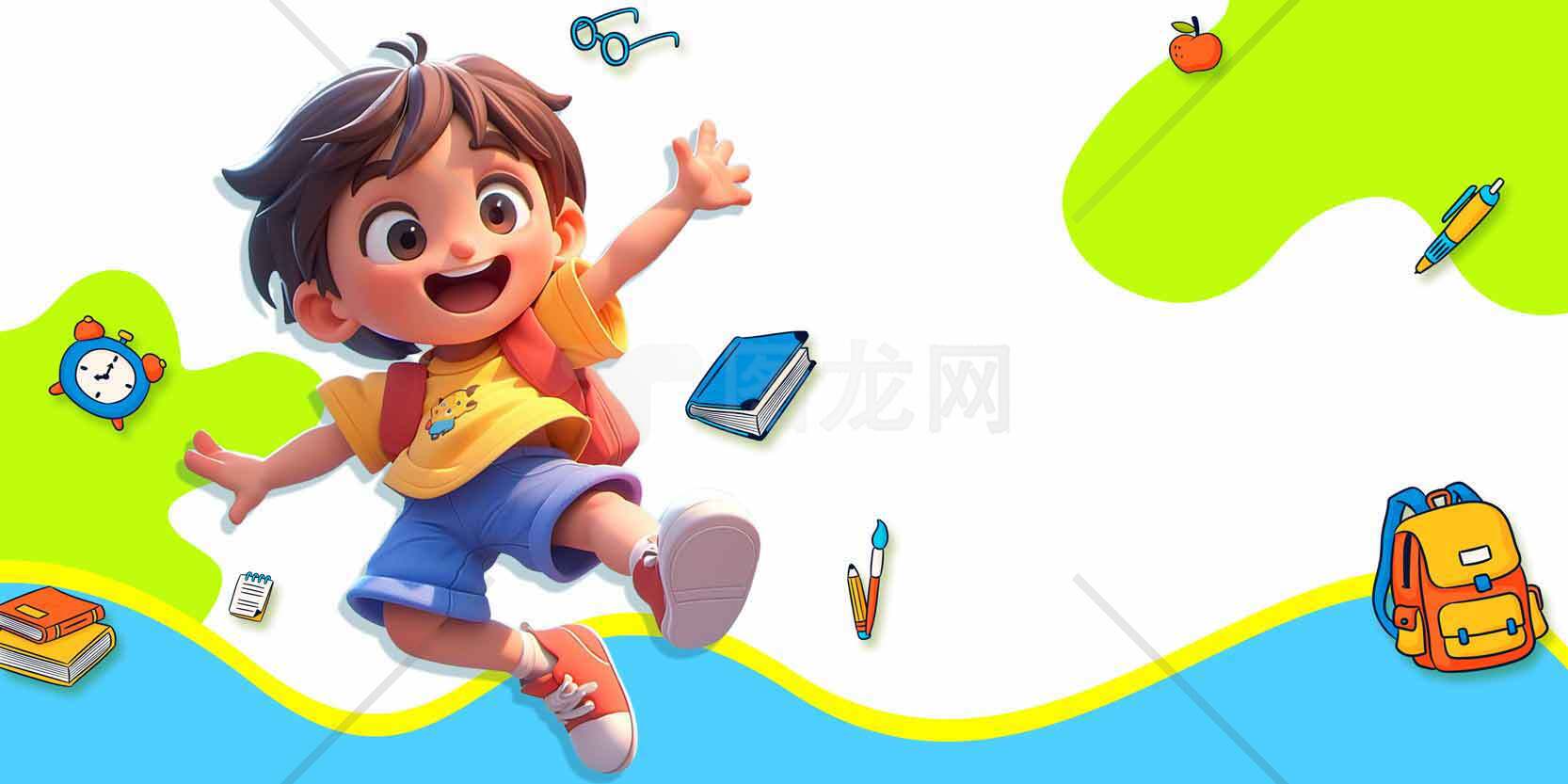 儿童学习主题插画设计素材