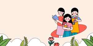 儿童阅读与学习插画背景图片