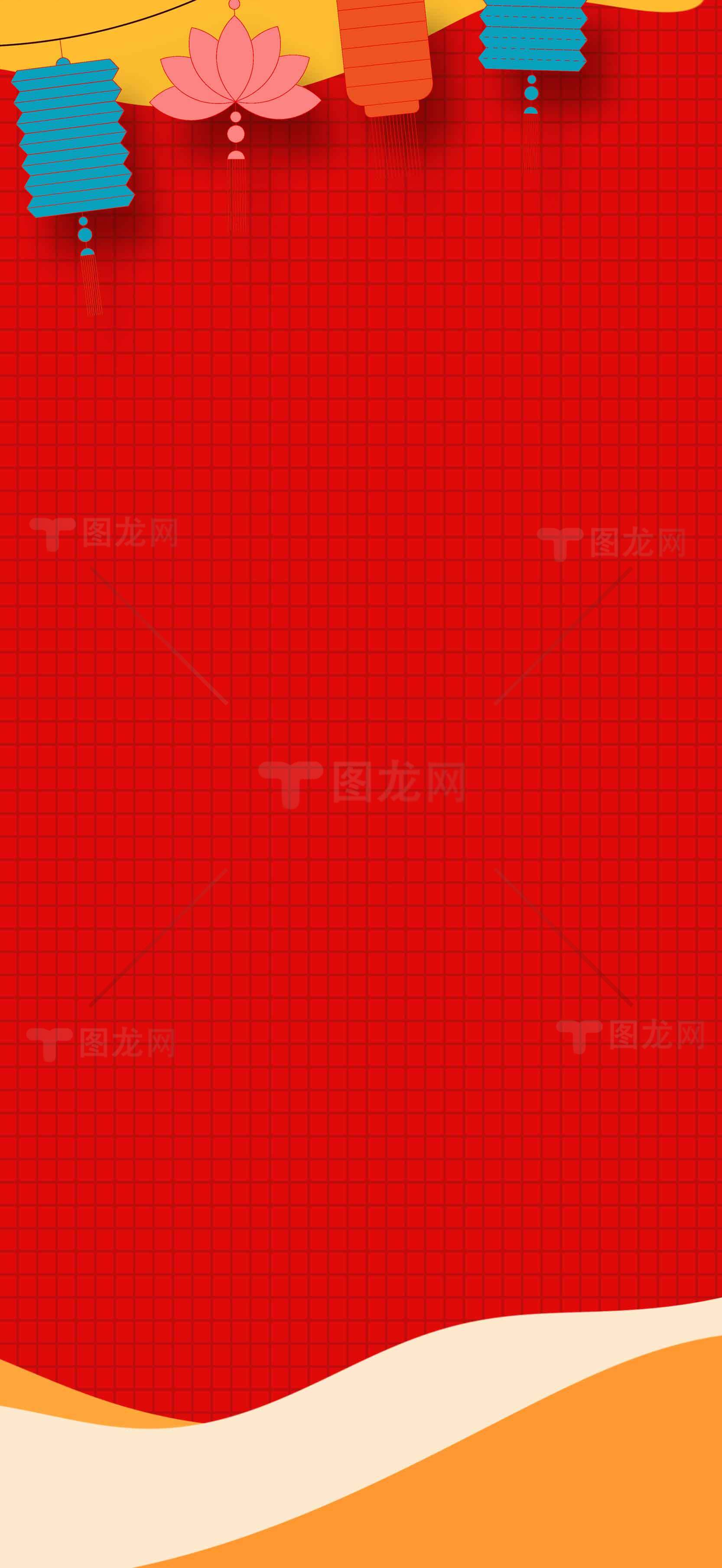 红色背景中国风节日装饰图片素材