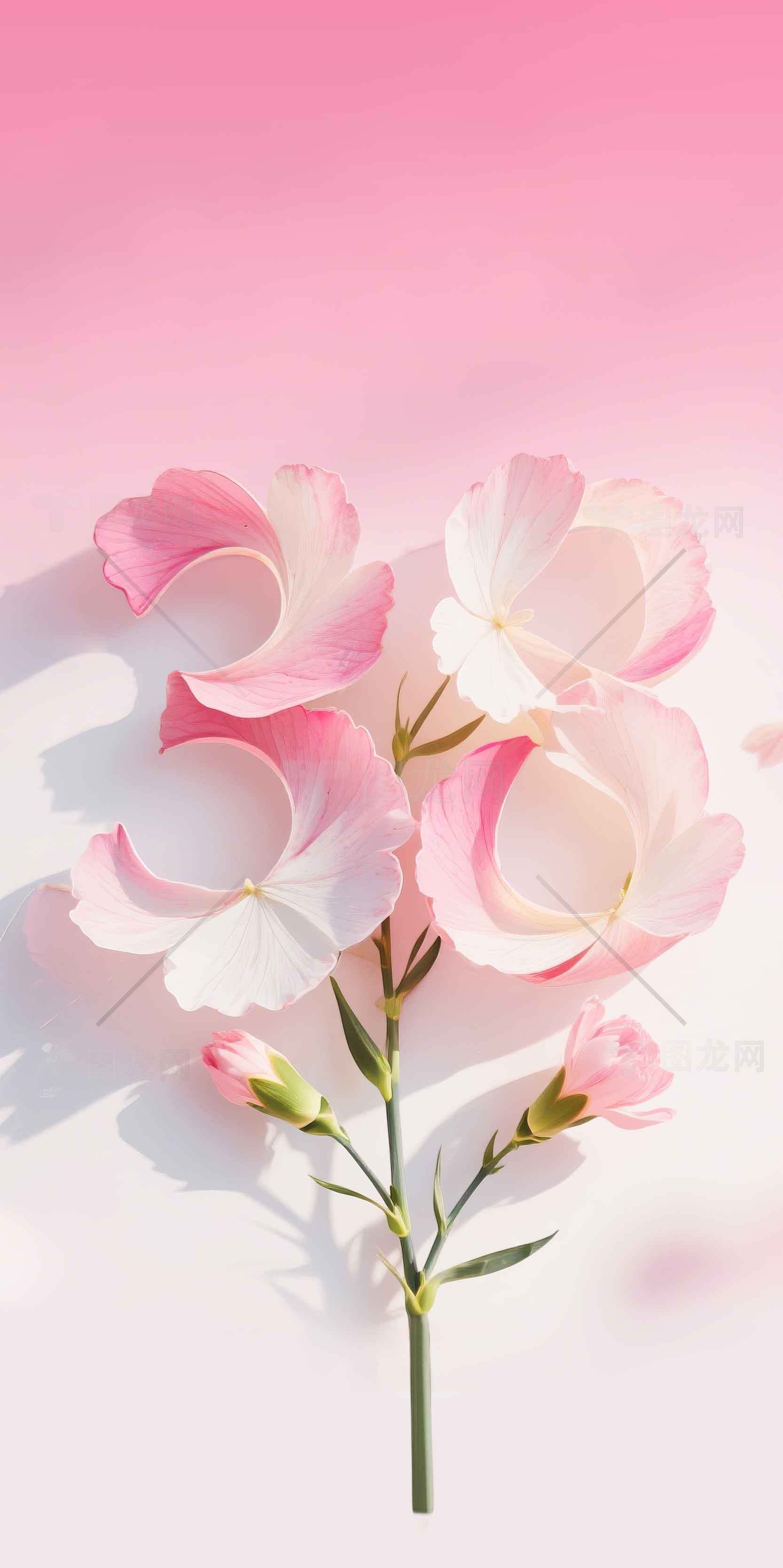 粉色花卉背景唯美图片素材