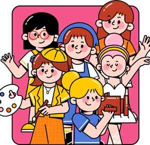 卡通风格的创意团队插画设计