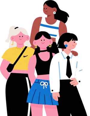 时尚插画风格的多元化人物群像设计