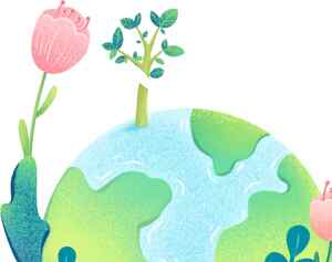 环保与地球插画：绿色与自然的和谐