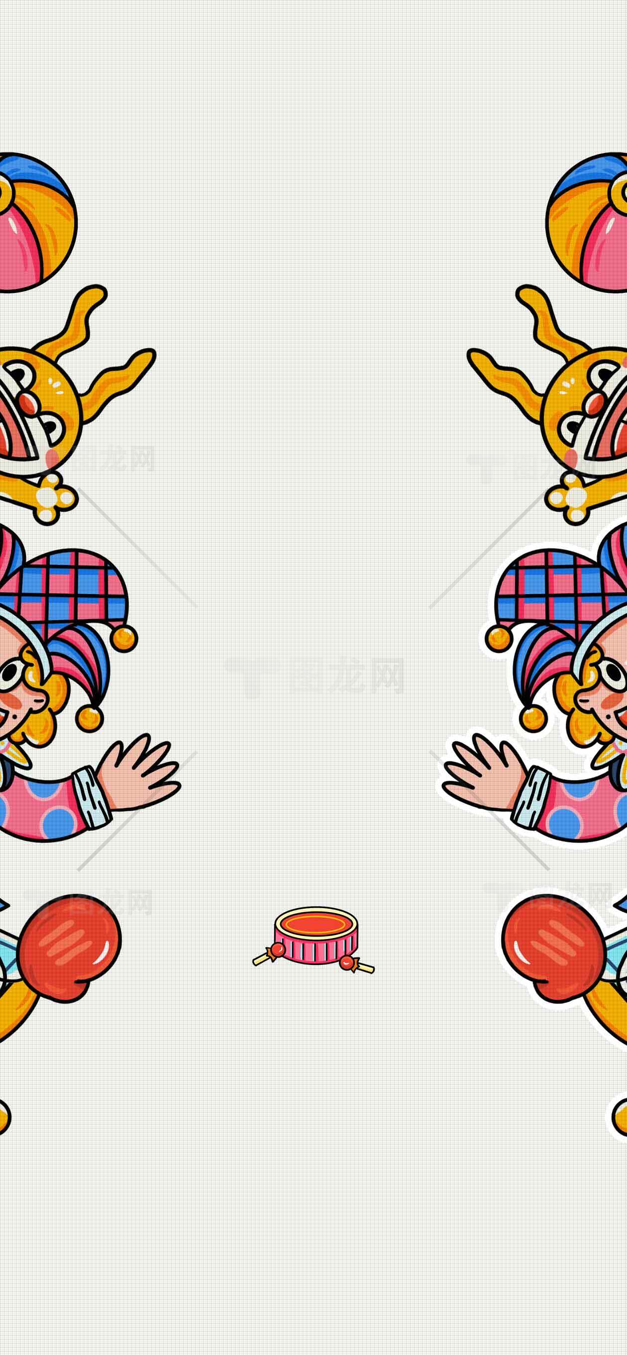 卡通小丑背景图片设计素材