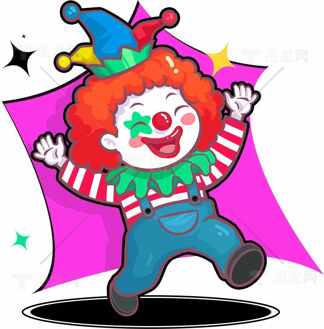 卡通小丑欢乐形象插画合集素材