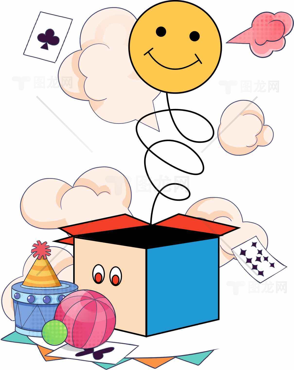 趣味玩具礼盒插画设计素材
